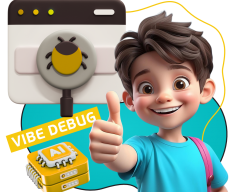 Тестирование & Vibe Debug. Охотники за багами - КИБЕРшкола программирования для детей, компьютерные курсы для школьников, начинающих и подростков - KIBERone г. Первоуральск