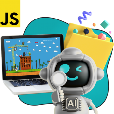 Язык программирования JavaScript + AI. Проектное обучение + геймификация + AI-помощники - КИБЕРшкола программирования для детей, компьютерные курсы для школьников, начинающих и подростков - KIBERone г. Первоуральск